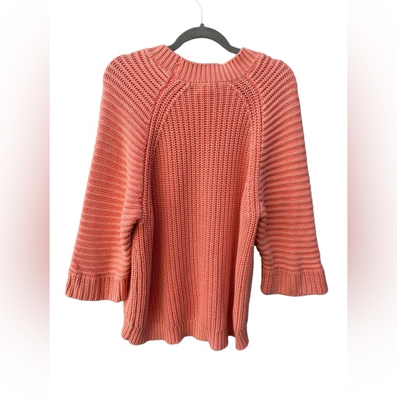 Anthropologie Maeve Women’s M MacKenzie Coral Chunky Knit Ribbed Sweater - Picture 8 of 11